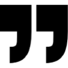 Two large black quotation marks on a light gray background, suggesting a quote.