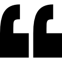 Two large black quotation marks facing each other, forming a quote symbol — an abstract quote image.